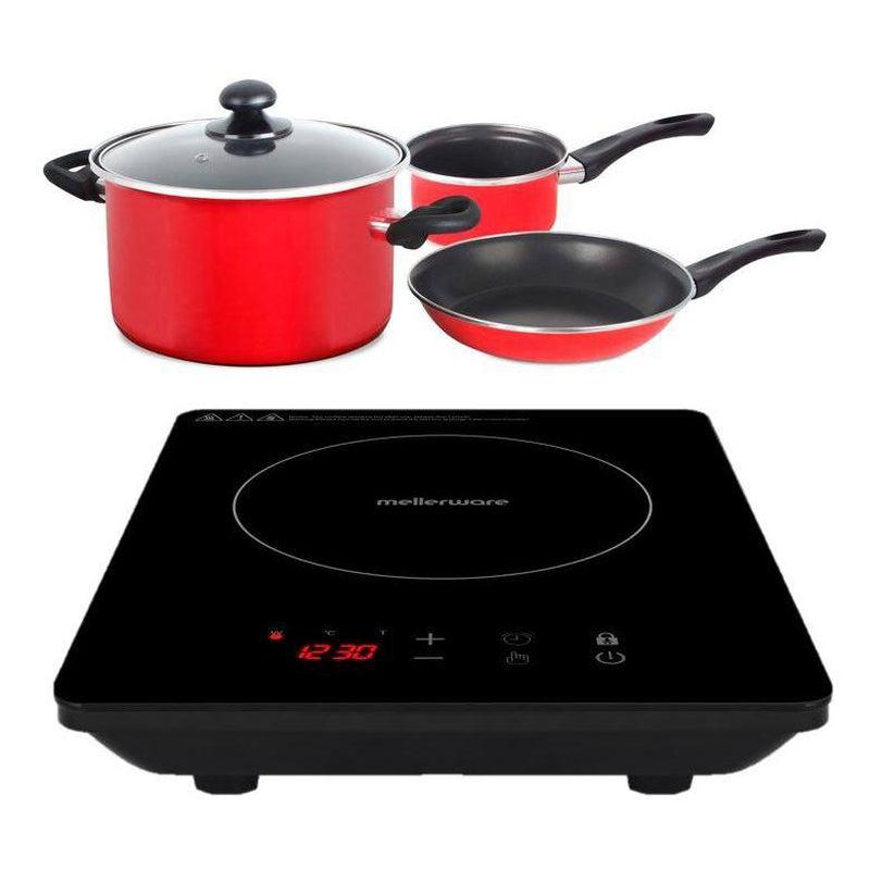 Buy-Mellerware Pack | 5 Piece Black Induction Cooker And Pot Set 1800W "Capri"-Online-in South Africa-on Zalemart
