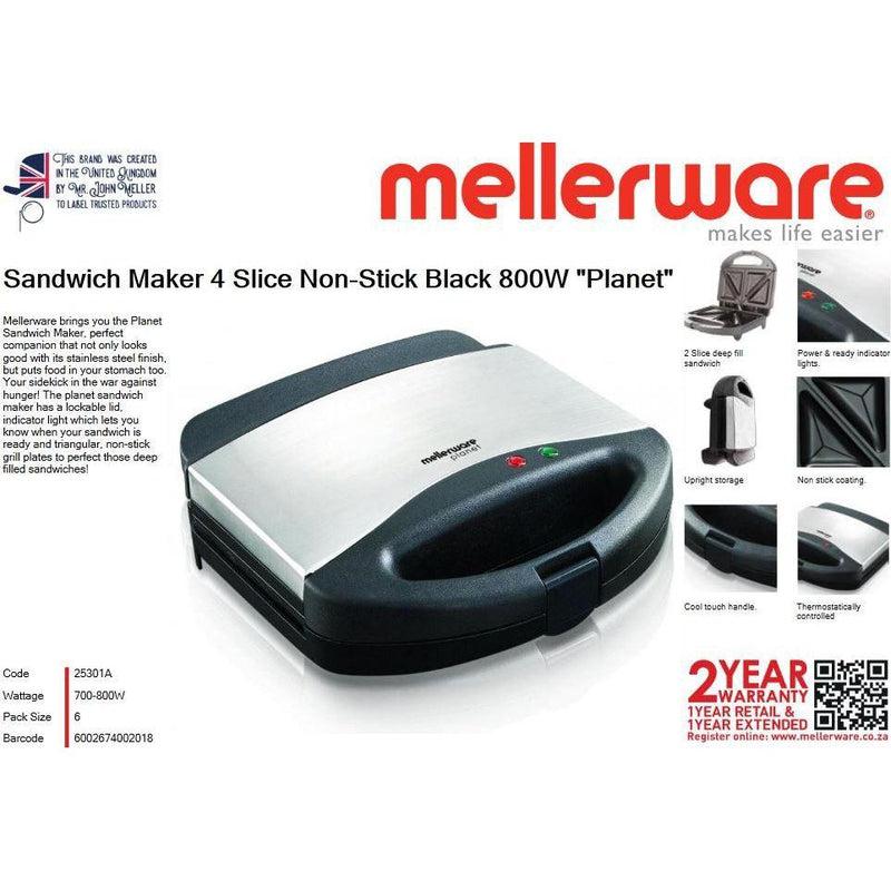 Buy-Mellerware Sandwich Maker 4 Slice Non-Stick Black 800W "Planet"-Online-in South Africa-on Zalemart
