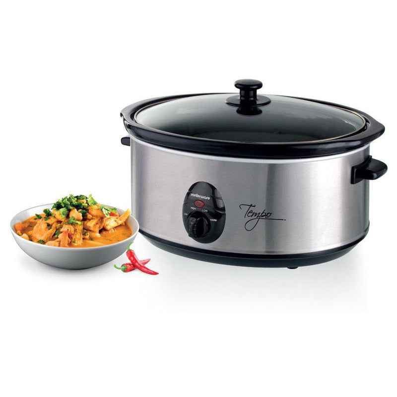 Buy-Mellerware Slow Cooker Stainless Steel Brushed 6.5L 320W "Tempo"-Online-in South Africa-on Zalemart
