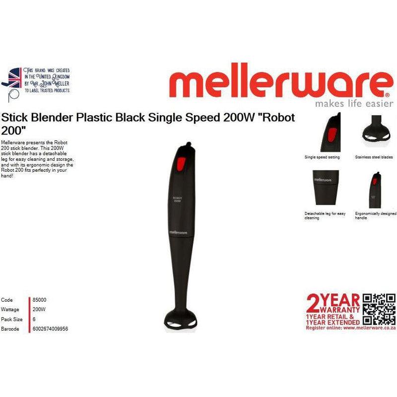 Buy-Mellerware Stick Blender Plastic Black Single Speed 200W "Robot 200"-Online-in South Africa-on Zalemart