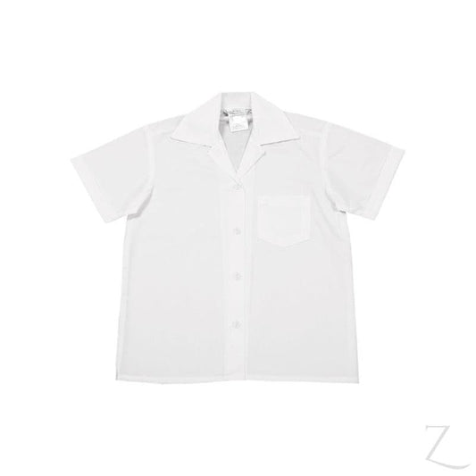 Buy-Shortsleeve Gladneck Blouse - White (top button)-22-Online-in South Africa-on Zalemart