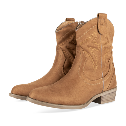 Ladies Cowboy Ankle Boots | Plain Pattern | "Merry"