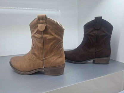 Ladies Cowboy Ankle Boots | Plain Pattern | "Merry"