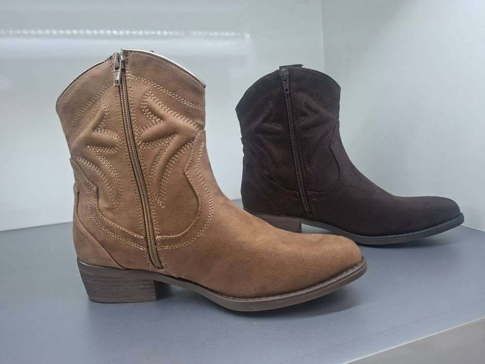 Ladies Cowboy Ankle Boots | Plain Pattern | "Merry"