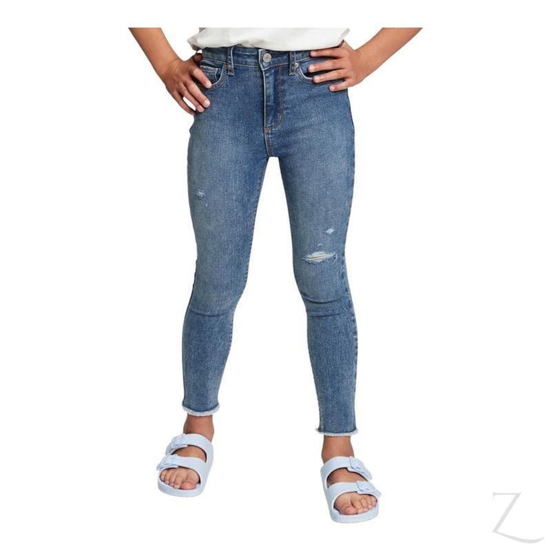 Buy-Girls' High Rise Super Stretchy Super Skinny Super Strong Denim Jeans | Detailed | "Bobo"-Blue-5 Years-Online-in South Africa-on Zalemart