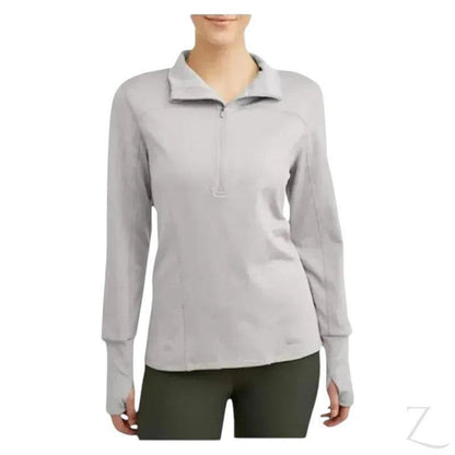 Buy-Ladies Activewear Pullover | Quarter Zipper | "Nashi" - A Grade-Light Grey-S-Online-in South Africa-on Zalemart