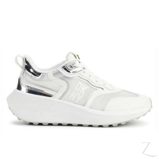 Buy-Ladies Athletic Sneakers | Lace Up | "Shaka"-White & Silver-2.5-Online-in South Africa-on Zalemart