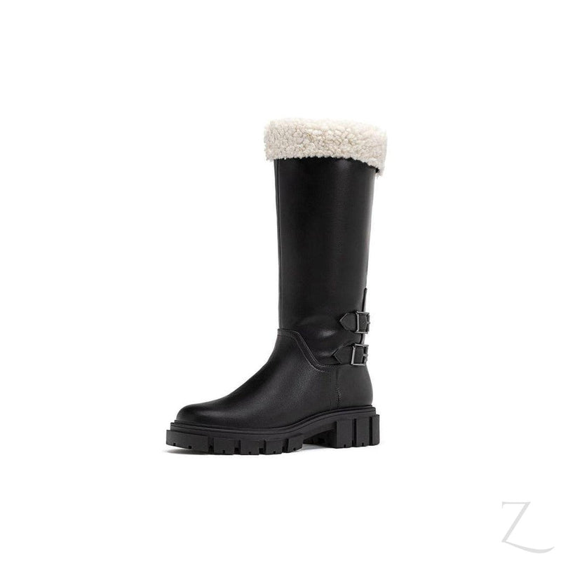 Buy-Ladies Chunky Mid-Calf Boots | Fur Inner | "Sia"-Online-in South Africa-on Zalemart