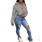 Buy-Ladies Cropped Puffer Jacket | Zipper | "Thingo"-Light Grey-S-Online-in South Africa-on Zalemart