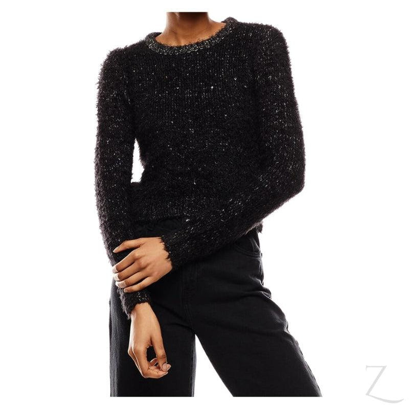 Buy-Ladies Cropped Woolly Sweater | Plain | "Ria"-Black & White-S-Online-in South Africa-on Zalemart