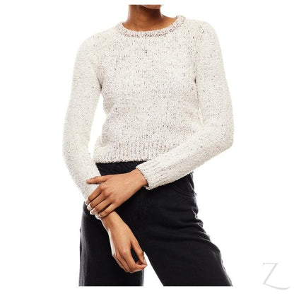 Buy-Ladies Cropped Woolly Sweater | Plain | "Ria"-Brown & White-S-Online-in South Africa-on Zalemart