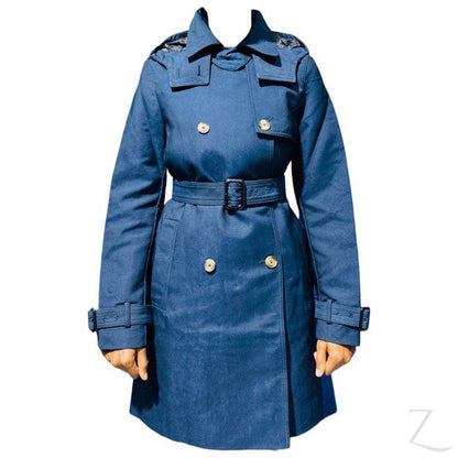 Buy-Ladies Double Breasted Hooded Trench Coat | Water Repellent | "Zia"-Navy Blue-XS-Online-in South Africa-on Zalemart
