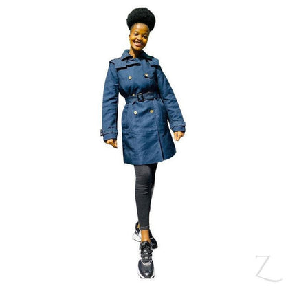 Buy-Ladies Double Breasted Hooded Trench Coat | Water Repellent | "Zia"-Online-in South Africa-on Zalemart