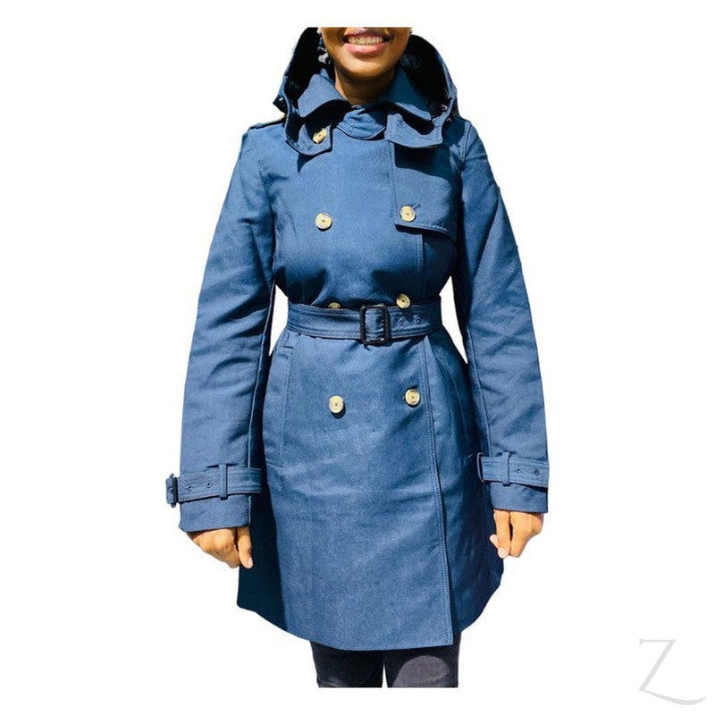 Buy-Ladies Double Breasted Hooded Trench Coat | Water Repellent | "Zia"-Online-in South Africa-on Zalemart
