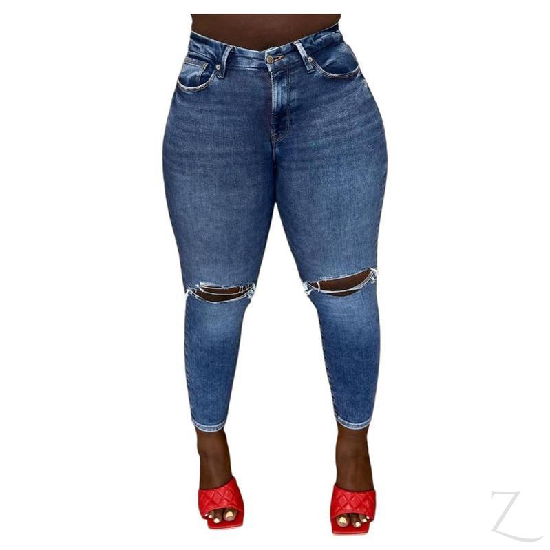 Buy-Ladies Extra High Rise Super Skinny Super Stretchy Super Strong Denim Jeans | Ripped | "Melika" - A Grade-Online-in South Africa-on Zalemart
