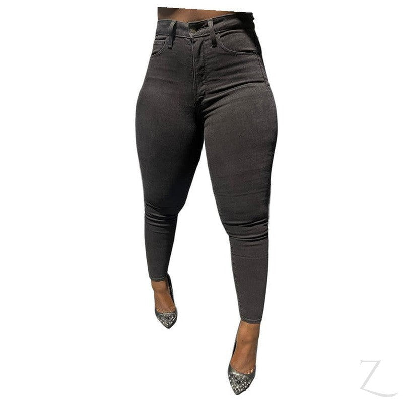 Buy-Ladies Extra High Rise Super Skinny Super Strong Stretchy Denim Jeans | Plain | "Bobo"-Online-in South Africa-on Zalemart