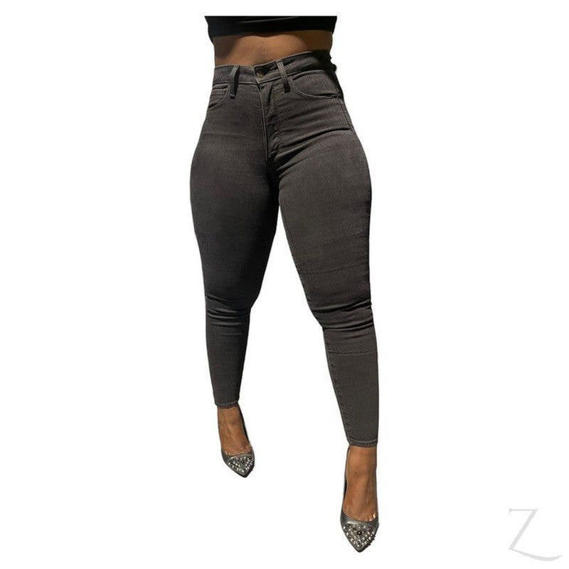 Buy-Ladies Extra High Rise Super Skinny Super Strong Stretchy Denim Jeans | Plain | "Bobo"-Online-in South Africa-on Zalemart