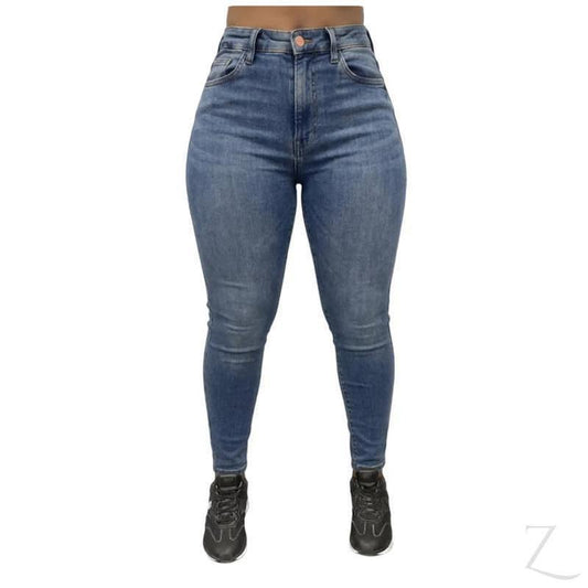 Buy-Ladies Extra High Rise Super Stretchy Super Skinny Strong Denim Jeans | One Size Fits 4 | "Futhi" - B Grade-Faded Blue-XXS (30-36)-Online-in South Africa-on Zalemart