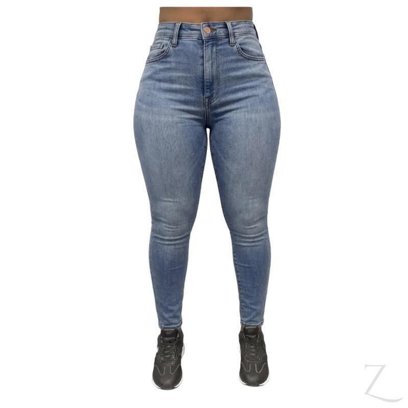 Buy-Ladies Extra High Rise Super Stretchy Super Skinny Strong Denim Jeans | One Size Fits 4 | "Futhi" - B Grade-Faded Light Blue-XS (32-38)-Online-in South Africa-on Zalemart