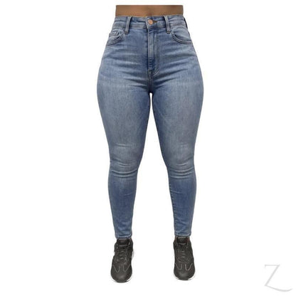 Buy-Ladies Extra High Rise Super Stretchy Super Skinny Strong Denim Jeans | One Size Fits 4 | "Futhi" - B Grade-Faded Light Blue-XS (32-38)-Online-in South Africa-on Zalemart