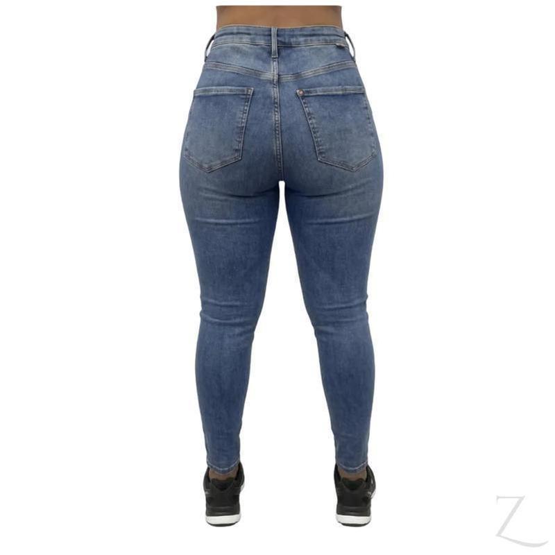 Buy-Ladies Extra High Rise Super Stretchy Super Skinny Strong Denim Jeans | One Size Fits 4 | "Futhi" - B Grade-Online-in South Africa-on Zalemart