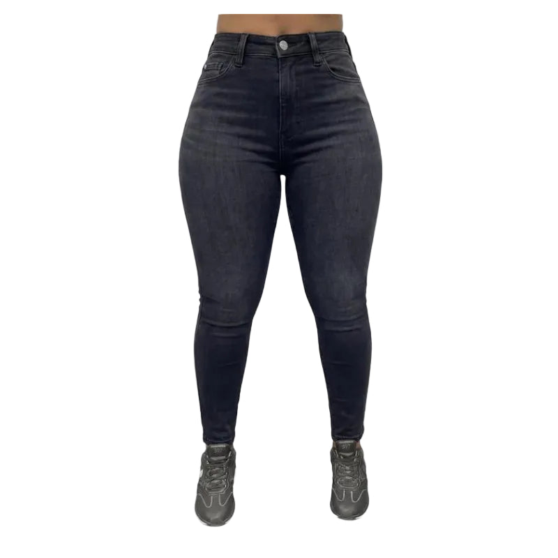 Buy-Ladies Extra High Rise Super Stretchy Super Skinny Strong Denim Jeans | One Size Fits 4 | "Futhi" - C Grade Rejects-Charcoal Grey-XXS (30-36)-Online-in South Africa-on Zalemart