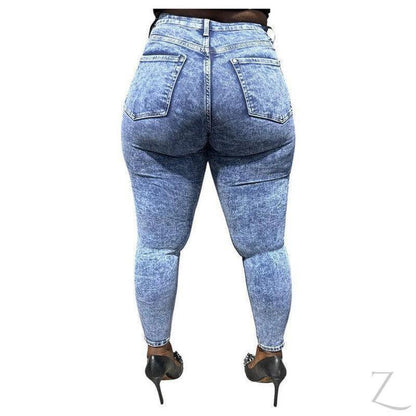 Buy-Ladies Extra High Rise Super Stretchy Super Skinny Super Strong Denim Jeans | Ripped | "Futhi" - B Grade-Online-in South Africa-on Zalemart