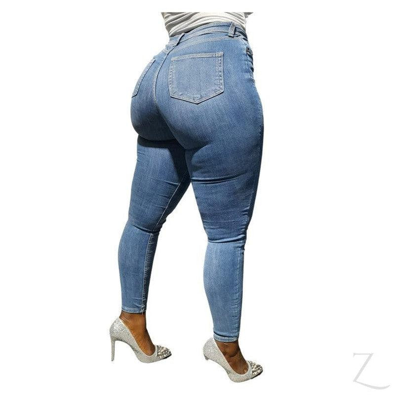 Buy-Ladies Extra High Waist Super Skinny Super Stretchy Strong Denim Jeans | Button Fly | "Ibhuku"-Online-in South Africa-on Zalemart