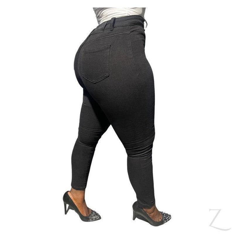 Ladies Extra High Waist Super Strong Slightly Skinny Stretchy Denim Je –  Zalemart