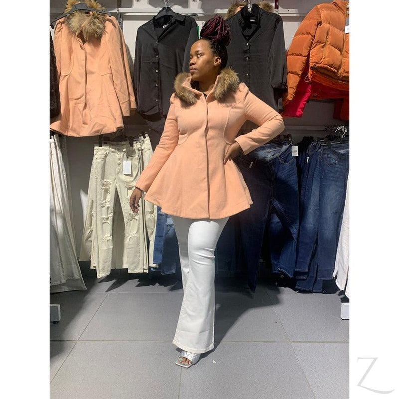 Buy-Ladies Faux Fur Hooded Coat | "Mbili"-Online-in South Africa-on Zalemart