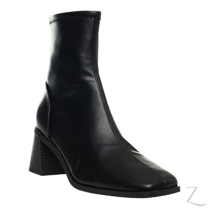Buy-Ladies Faux Leather Ankle Boots | Block Heel | "Oola"-Online-in South Africa-on Zalemart