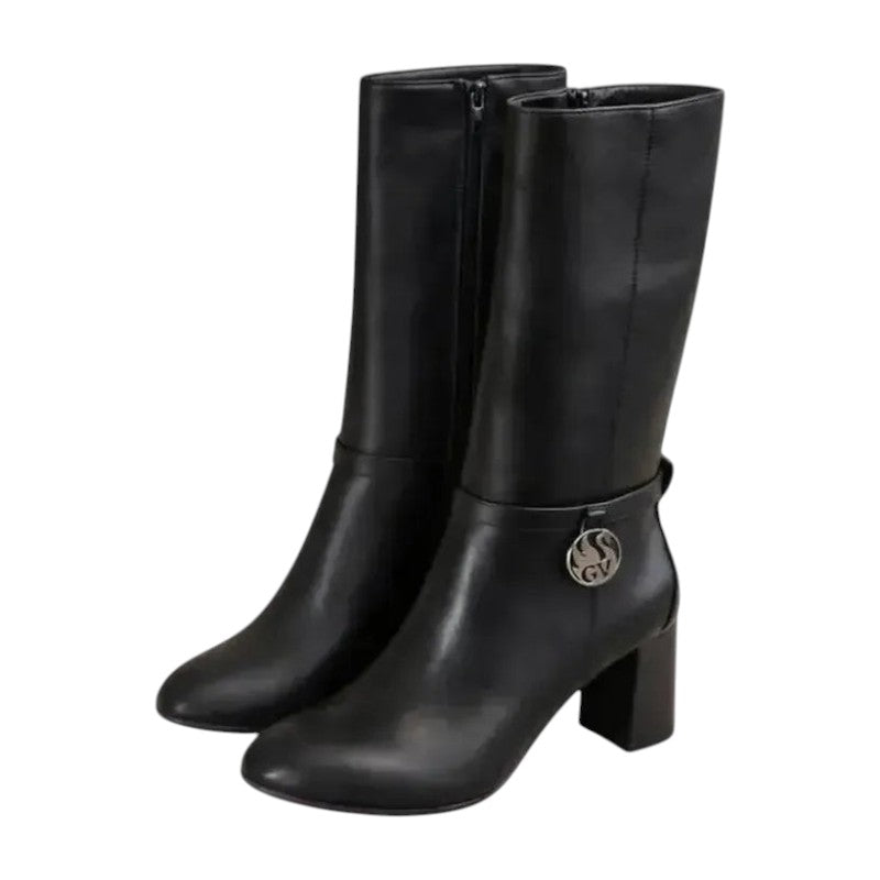Buy-Ladies Faux Leather Block Heel Boots | High Calf | "Khanya"-Online-in South Africa-on Zalemart