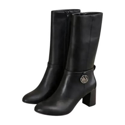 Buy-Ladies Faux Leather Block Heel Boots | High Calf | "Khanya"-Online-in South Africa-on Zalemart