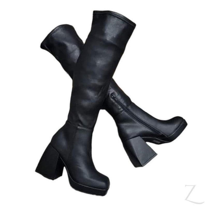 Buy-Ladies Faux Leather High Heel Boots | Thigh High | "Fele"-Online-in South Africa-on Zalemart