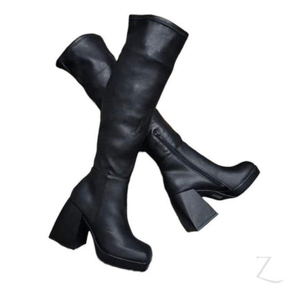 Buy-Ladies Faux Leather High Heel Boots | Thigh High | "Fele"-Online-in South Africa-on Zalemart