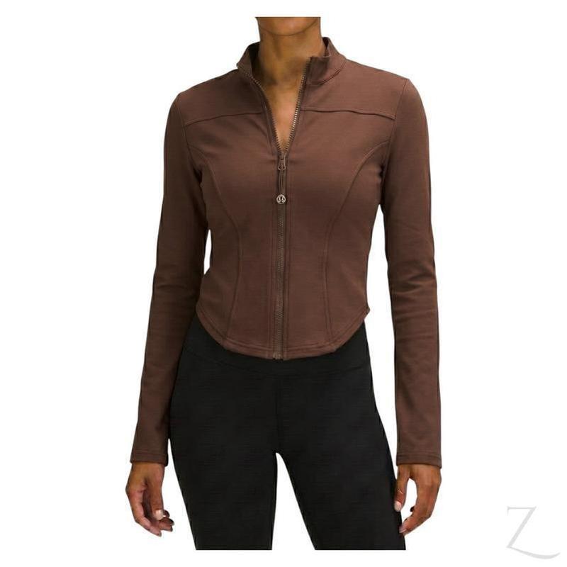 Buy-Ladies Fitted Track Jacket | Full Zip | "Muna" - A Grade-Brown-S-Online-in South Africa-on Zalemart