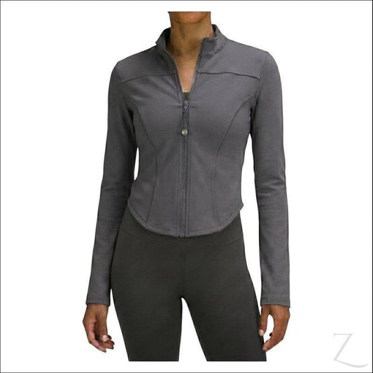 Buy-Ladies Fitted Track Jacket | Full Zip | "Muna" - A Grade-Grey-S-Online-in South Africa-on Zalemart