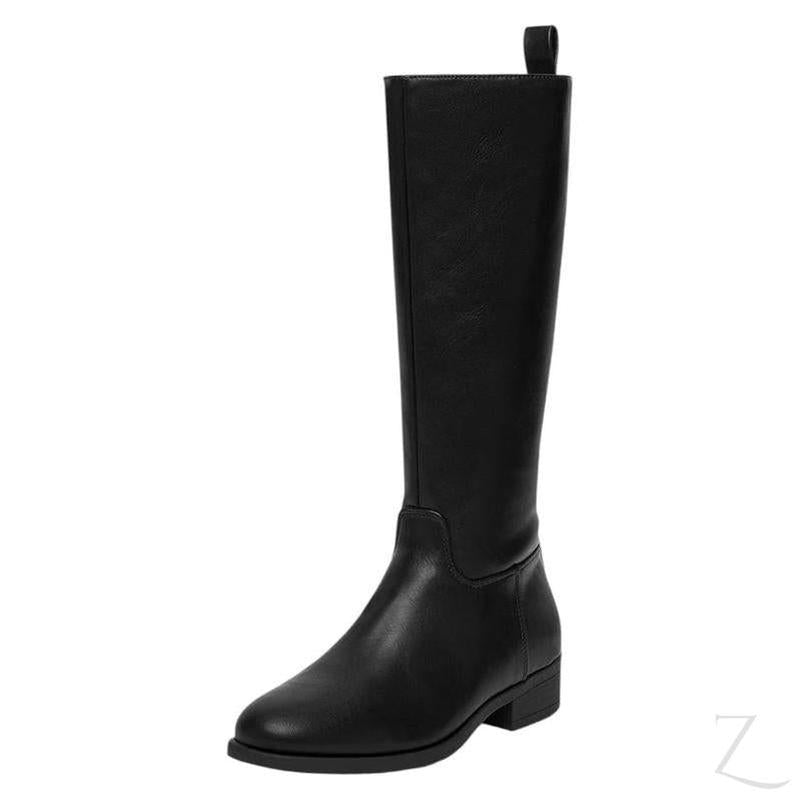 Buy-Ladies Flat Long Boots | Faux Leather | "Zola" - B Grade-Online-in South Africa-on Zalemart