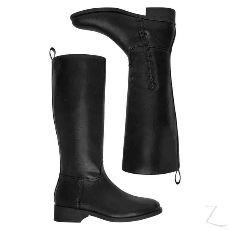 Buy-Ladies Flat Long Boots | Faux Leather | "Zola" - B Grade-Online-in South Africa-on Zalemart