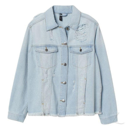 Buy-Ladies Heavily Distressed Denim Jacket | Ripped | "Futhi" - B Grade-Light Blue-XS-Online-in South Africa-on Zalemart