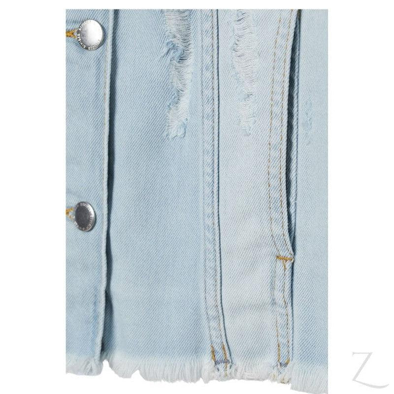 Buy-Ladies Heavily Distressed Denim Jacket | Ripped | "Futhi"-Online-in South Africa-on Zalemart
