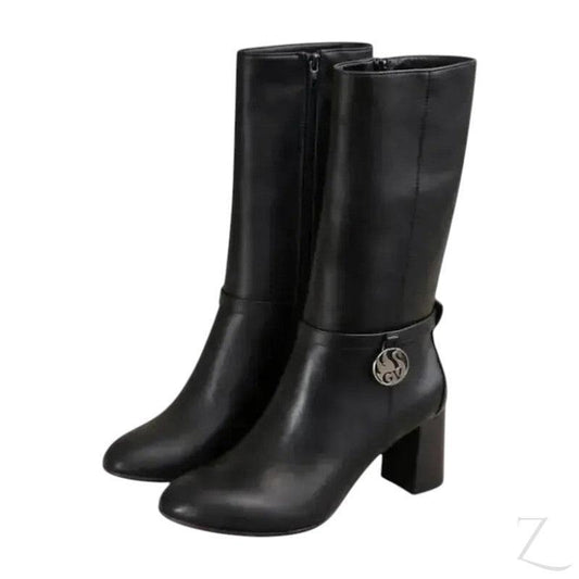Buy-Ladies High Calf Block Heel Boots | Faux Leather | "Khanya"-Online-in South Africa-on Zalemart