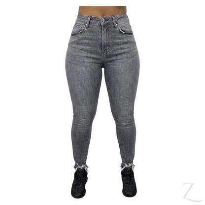 Buy-Ladies High Rise Super Skinny Super Stretchy Strong Denim Jeans | Raw Hem | "Lula" - B Grade-Grey-30-Online-in South Africa-on Zalemart