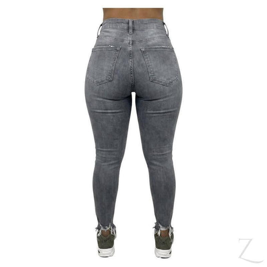Buy-Ladies High Rise Super Skinny Super Stretchy Strong Denim Jeans | Raw Hem | "Lula" - B Grade-Online-in South Africa-on Zalemart
