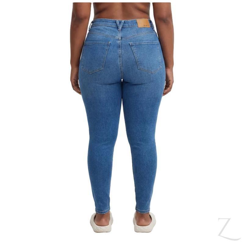 Buy-Ladies High Rise Super Skinny Super Strong Stretchy Denim Jeans | Plain | "Nisa" - A Grade-Online-in South Africa-on Zalemart