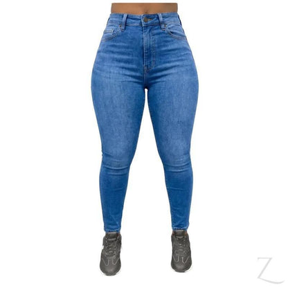 Buy-Ladies High Rise Super Skinny Super Strong Stretchy Denim Jeans | Plain | "Nisa" - B Grade-Blue-30-Online-in South Africa-on Zalemart