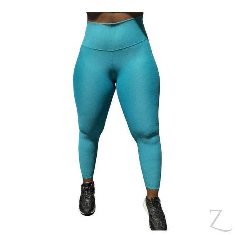 Buy-Ladies High Rise Super Stretchy Leggings | Plain | "Samina"-Aqua Green-XS-Regular-Online-in South Africa-on Zalemart