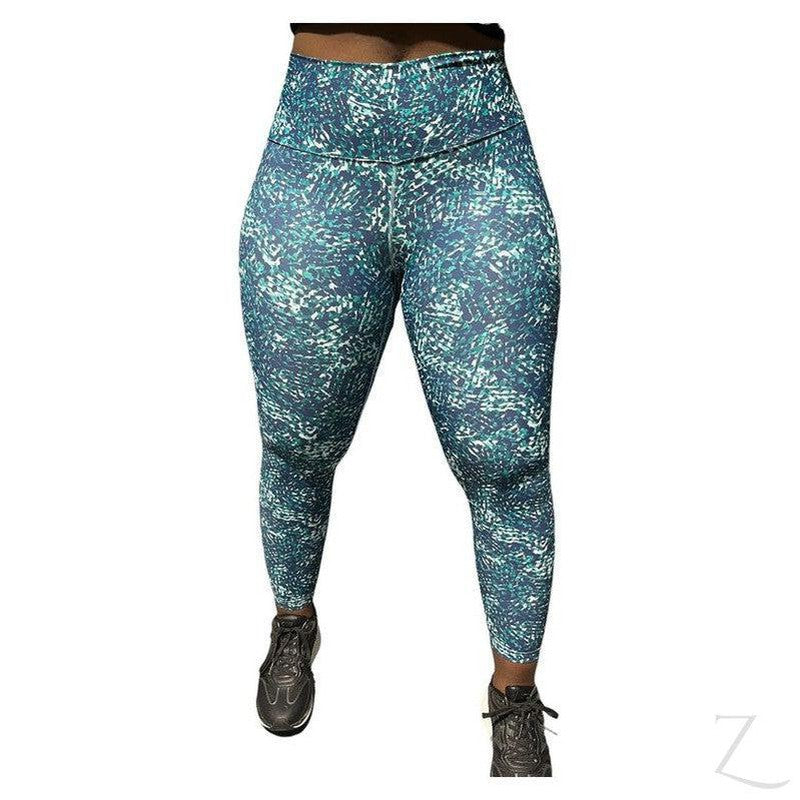 Buy-Ladies High Rise Super Stretchy Leggings | Printed | "Samina"-Blue with Dots-XS-Regular-Online-in South Africa-on Zalemart