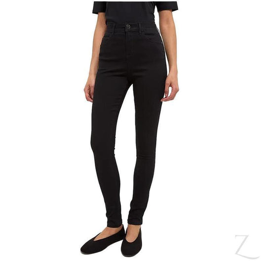 Buy-Ladies High Rise Super Stretchy Super Skinny Denim Jeans | One Size Fits 2 | "Lula" - A Grade-Black-XS (30-32)-Regular-Online-in South Africa-on Zalemart
