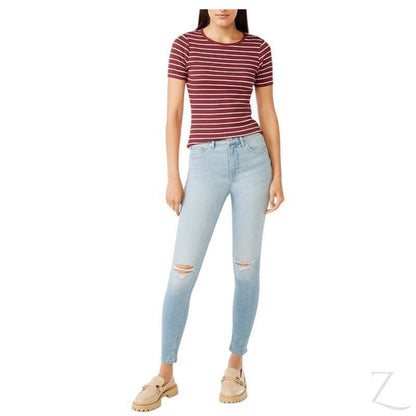 Buy-Ladies High Rise Super Stretchy Super Skinny Strong Denim Jeans | Ripped | "Hala" - A Grade-Online-in South Africa-on Zalemart